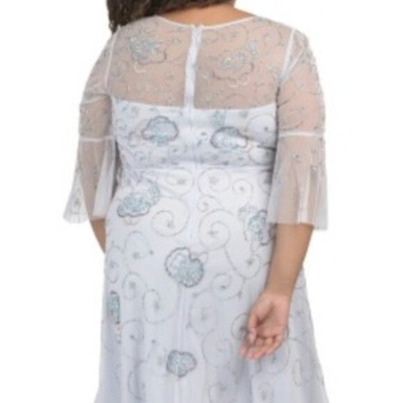 Adrianna Papell Serenity Blue Beaded Midi Dress New with Tags Size 22W NWT - Picture 12 of 12